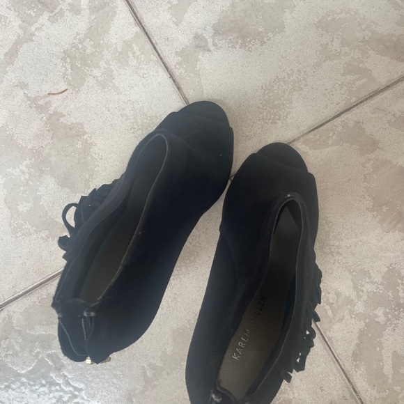 Karen millen black suade fringe heels good condition size 8 - Picture 13 of 14
